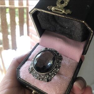 Juicy Couture Y2K Black Statement Ring Size 6
